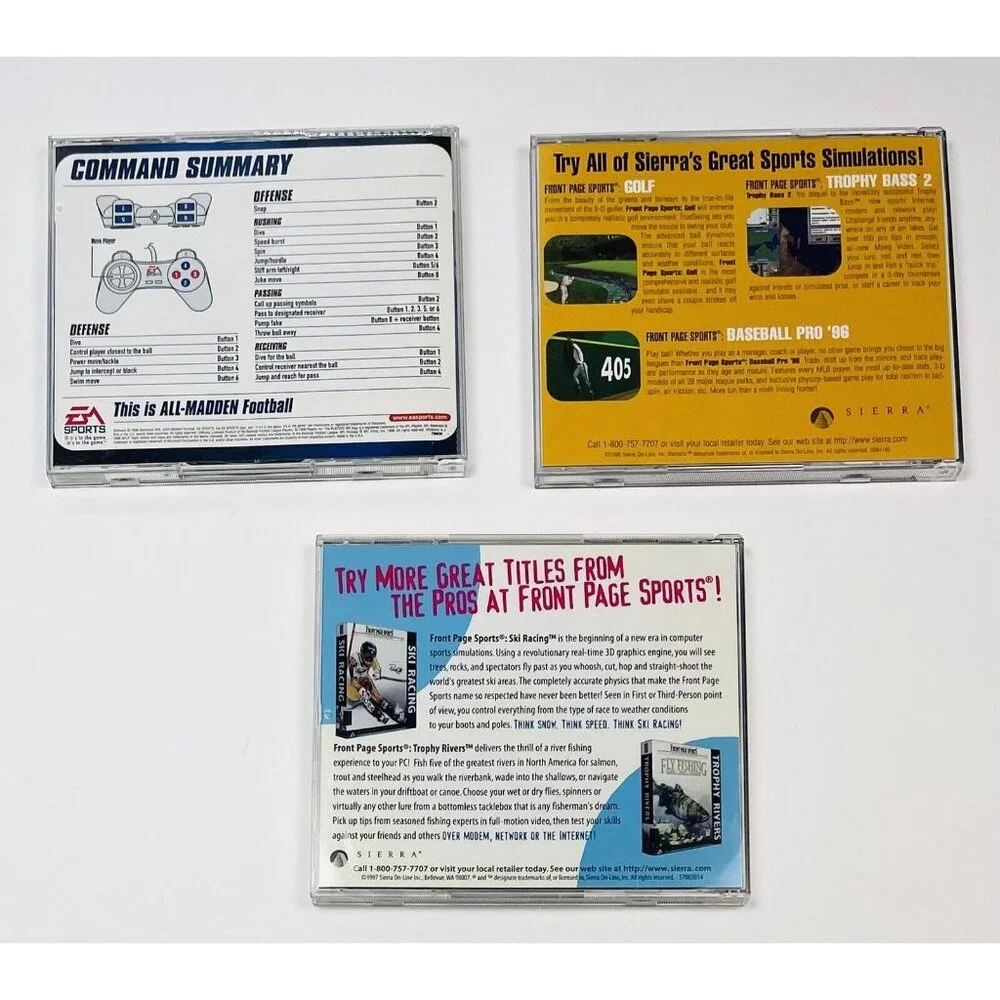 Lot 3 Football Windows PC Games Football Pro 97, Football Pro 98 & Madden 99 EUC